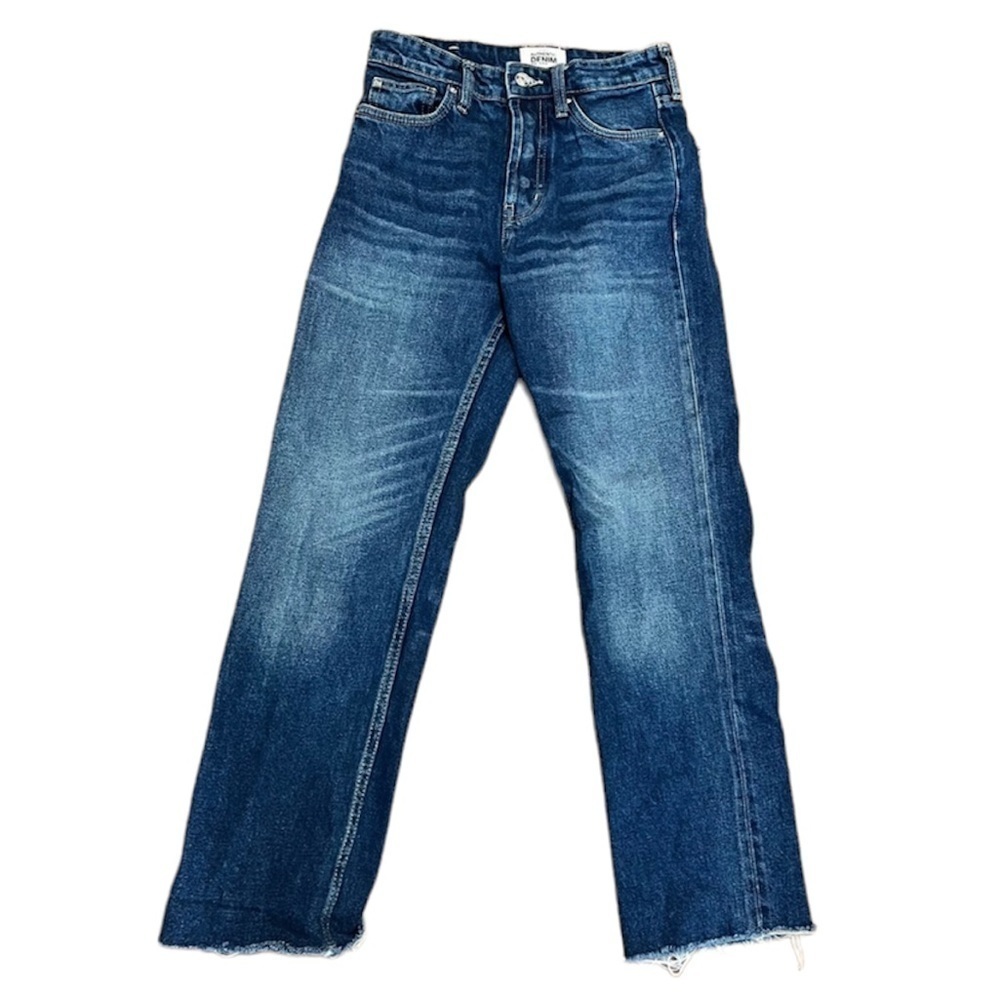 Zara Raw Hem Button Fly Jeans 00 M